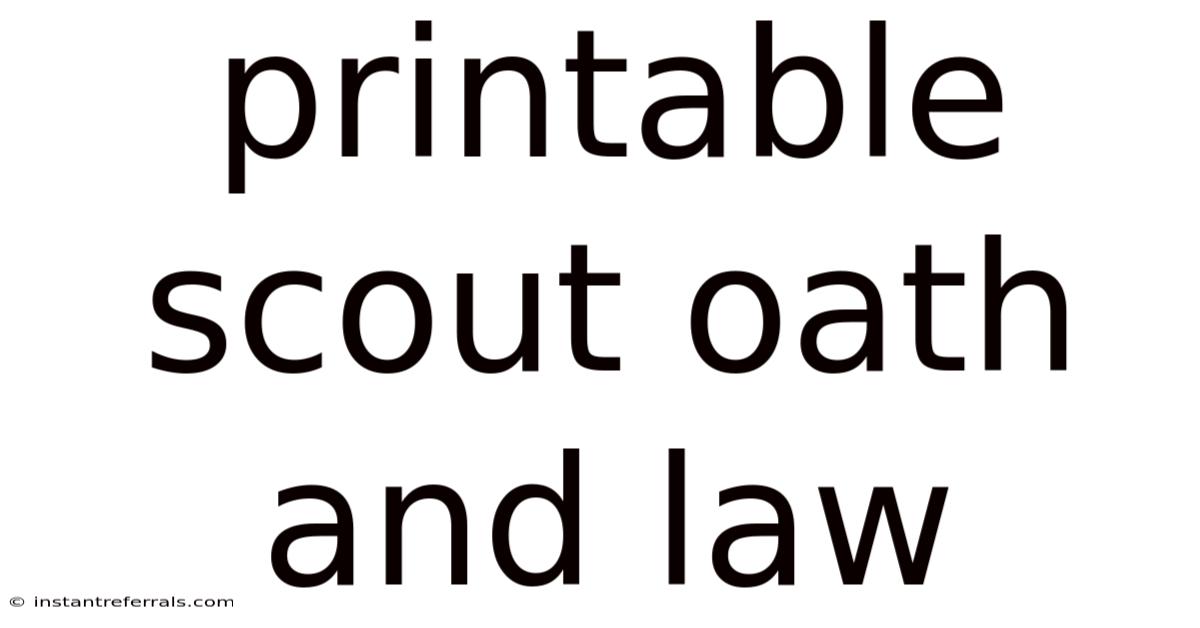 Printable Scout Oath And Law