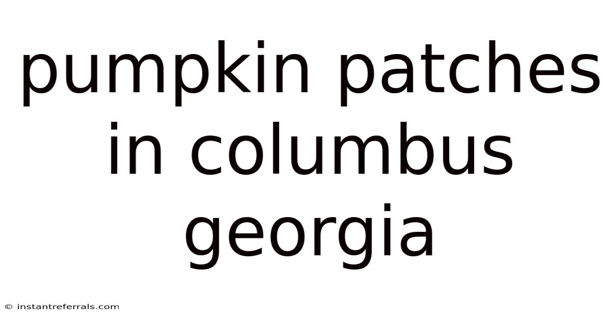 Pumpkin Patches In Columbus Georgia