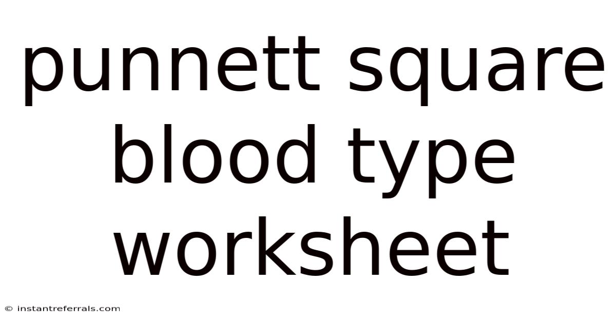Punnett Square Blood Type Worksheet
