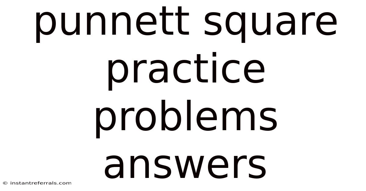 Punnett Square Practice Problems Answers