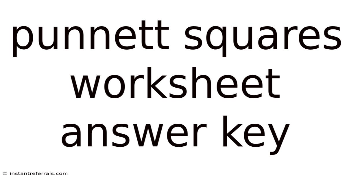 Punnett Squares Worksheet Answer Key