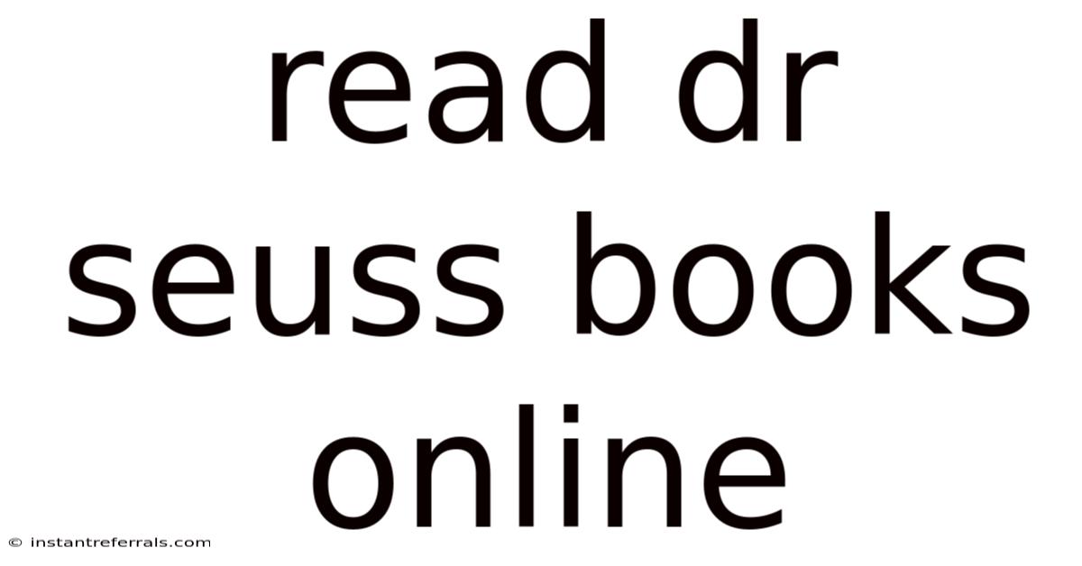Read Dr Seuss Books Online