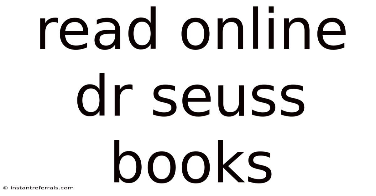 Read Online Dr Seuss Books