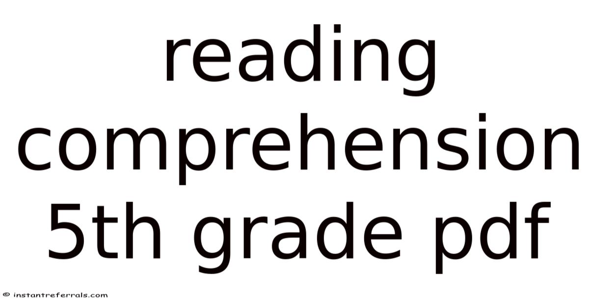 5th Class Guide.pdf Reading Comprehension 5th Grade Pdf