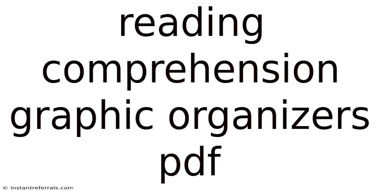 Reading Comprehension Graphic Organizers Pdf