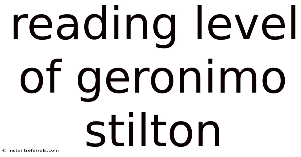 Reading Level Of Geronimo Stilton