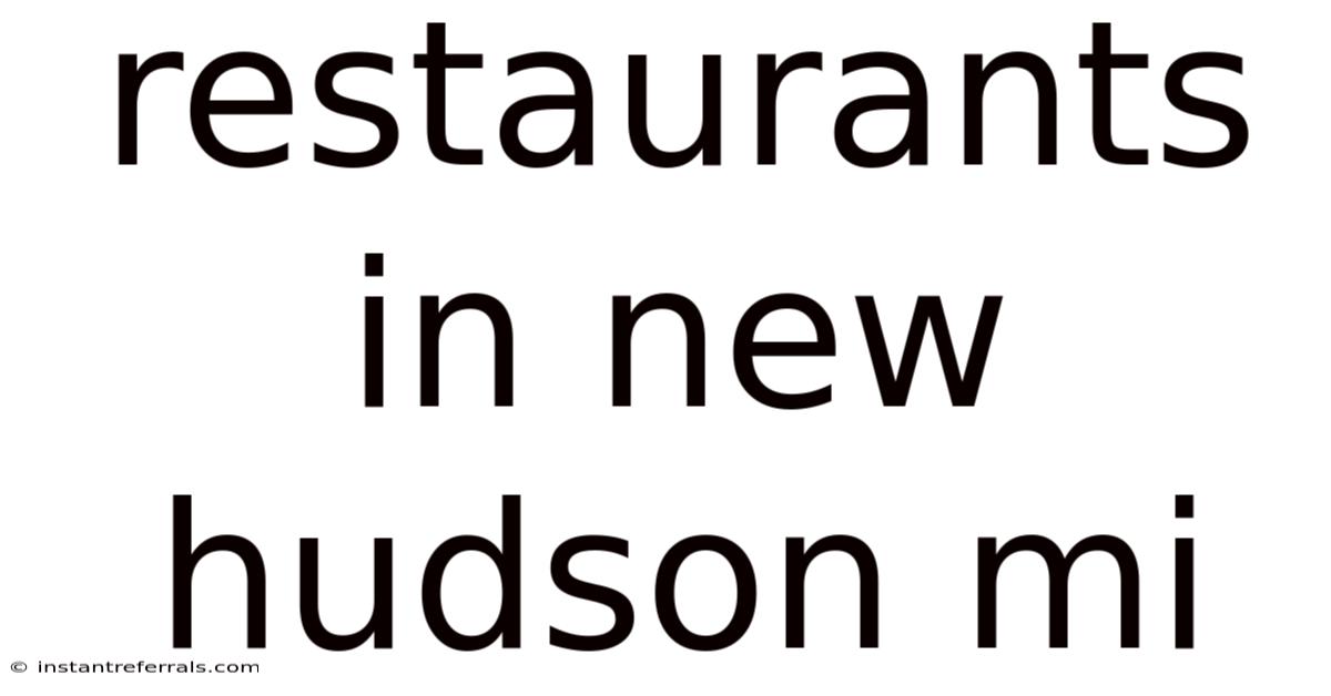 Restaurants In New Hudson Mi