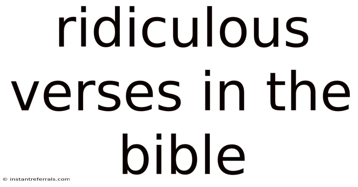 Ridiculous Verses In The Bible