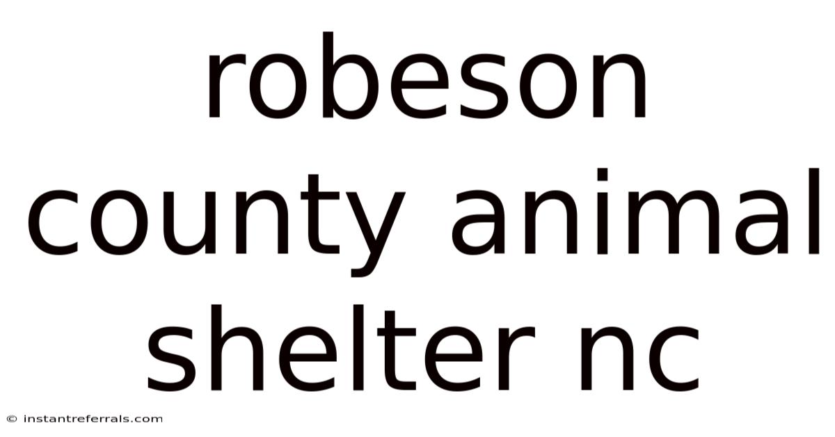 Robeson County Animal Shelter Nc