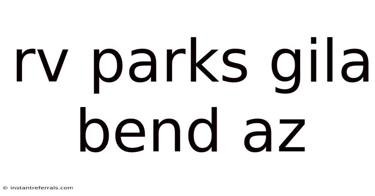 Rv Parks Gila Bend Az