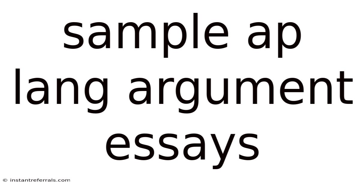 Sample Ap Lang Argument Essays