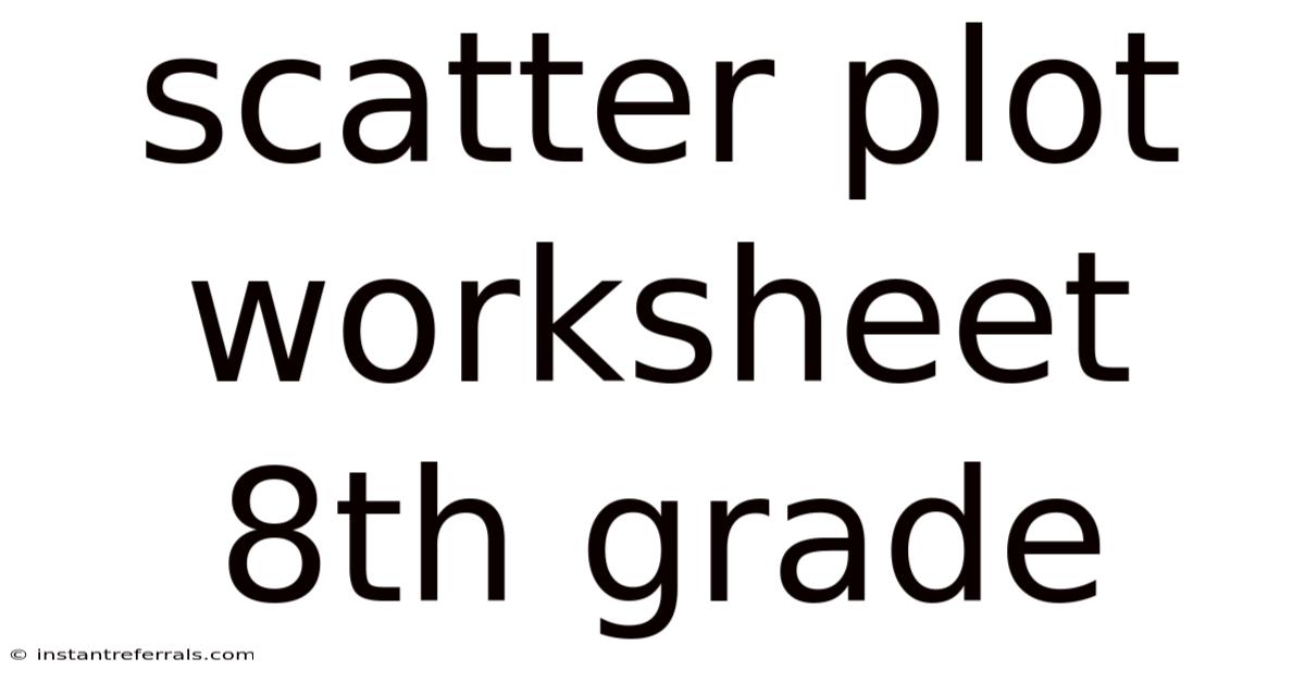 Scatter Plot Worksheet 8th Grade