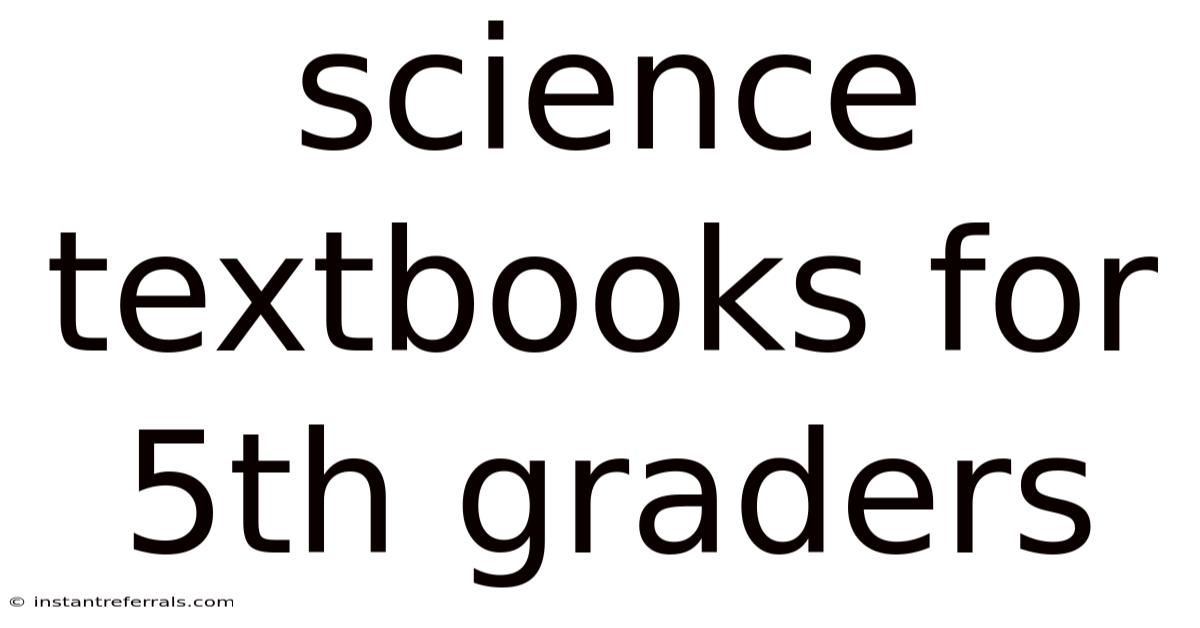 Science Textbooks For 5th Graders