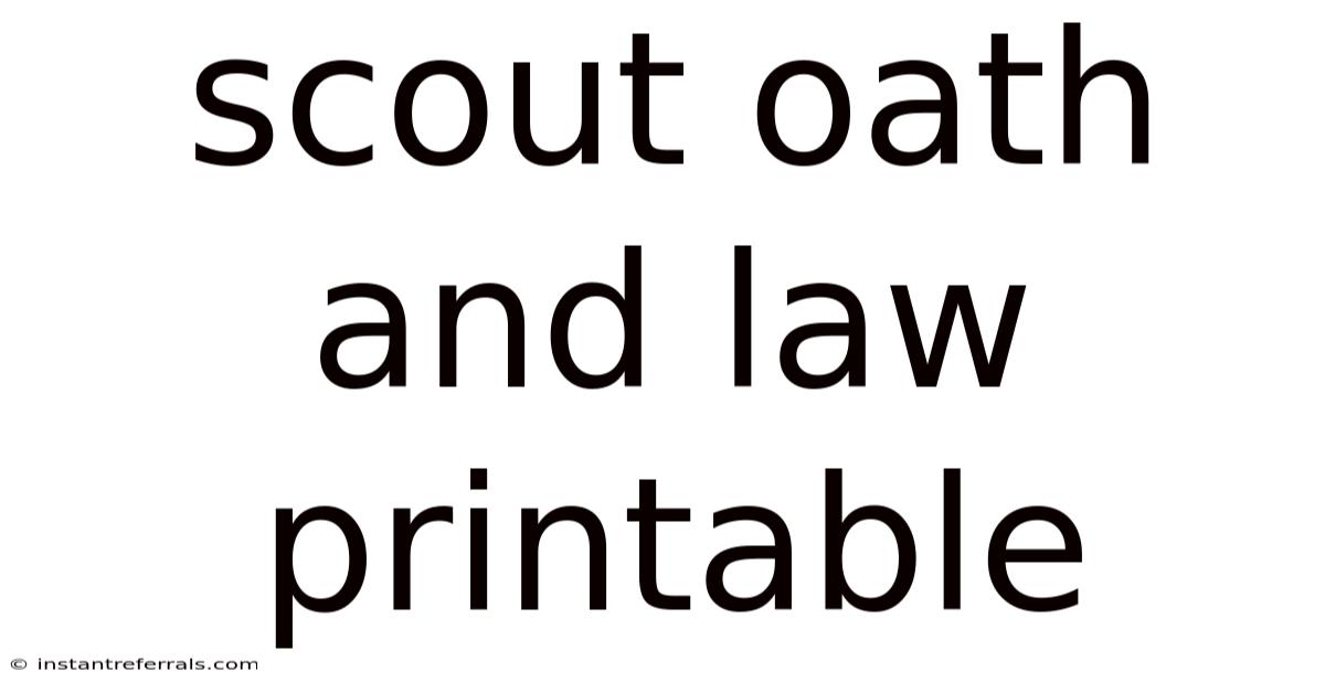 Scout Oath And Law Printable