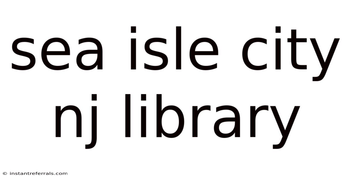 Sea Isle City Nj Library