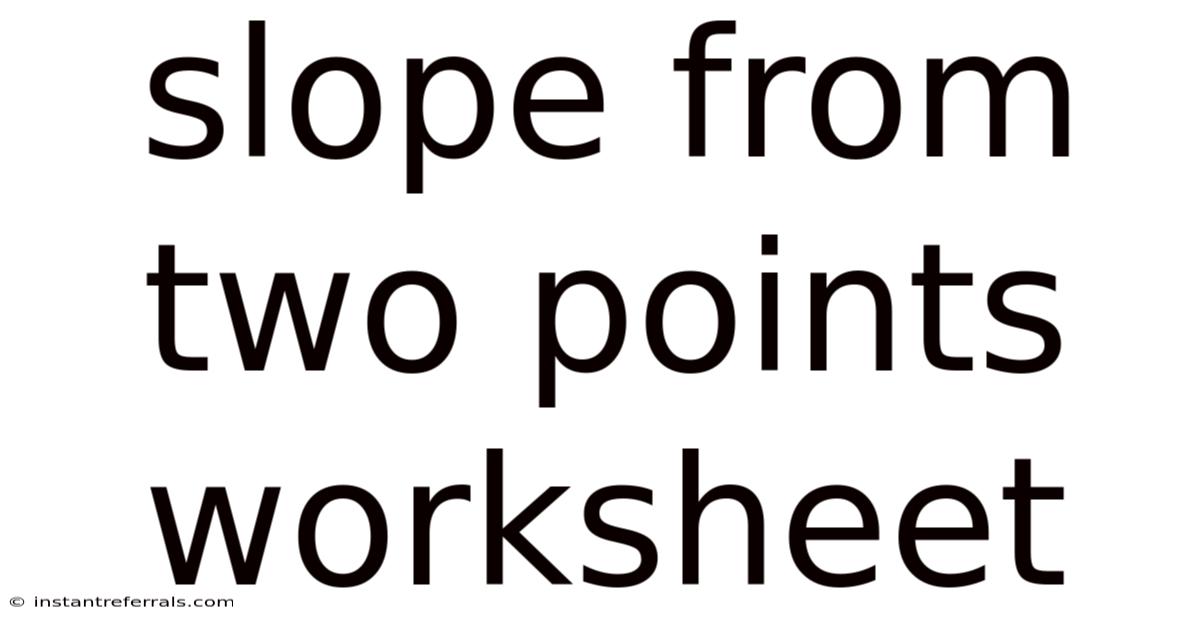 Slope From Two Points Worksheet