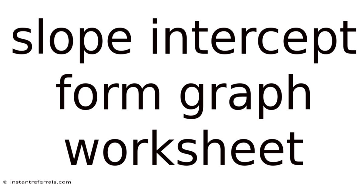 Slope Intercept Form Graph Worksheet