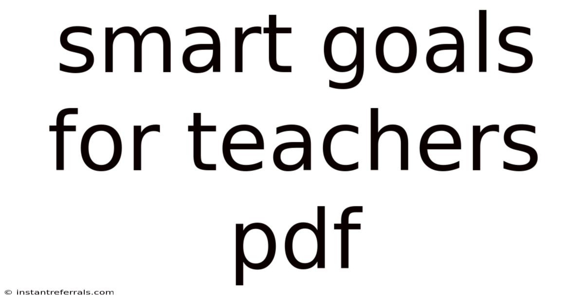 Smart Goals For Teachers Pdf