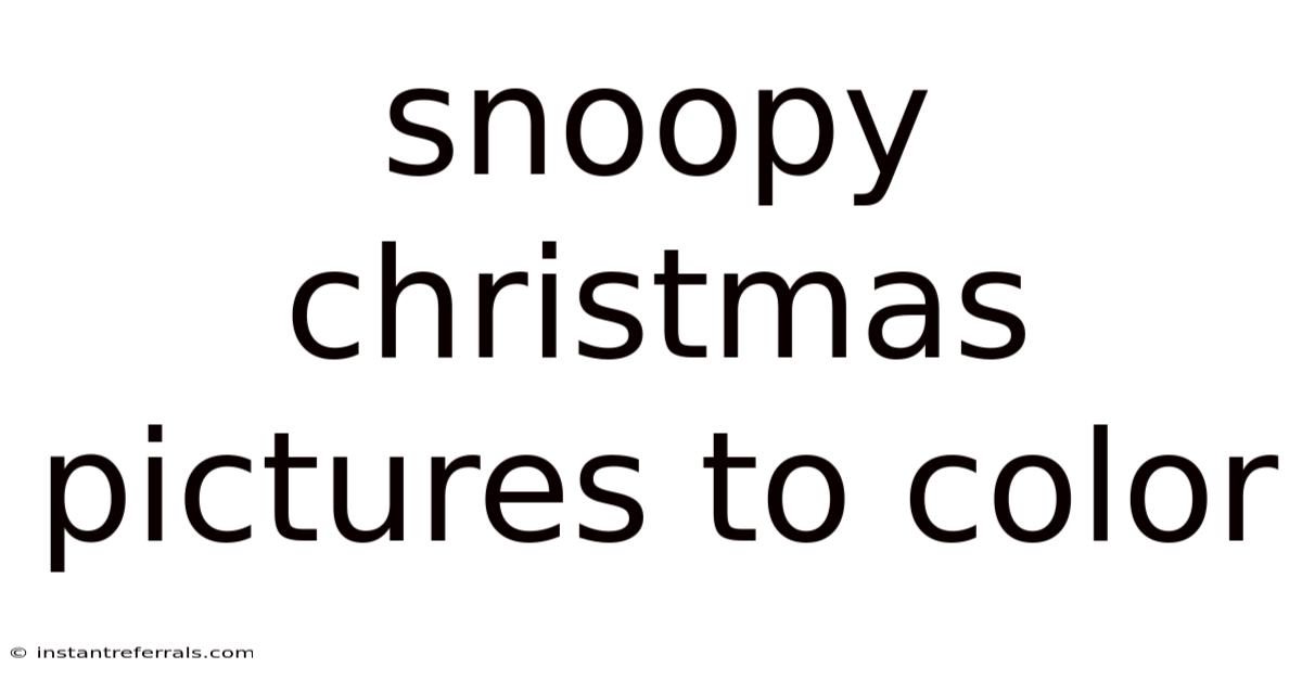 Snoopy Christmas Pictures To Color