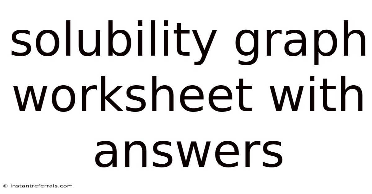 Solubility Graph Worksheet With Answers