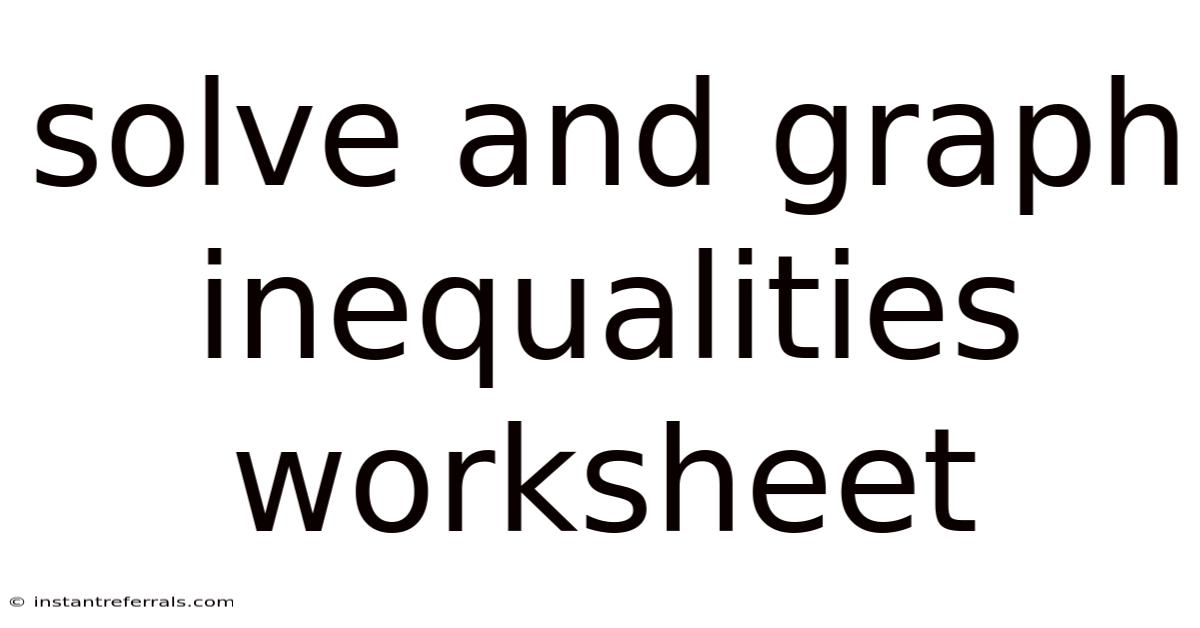 Solve And Graph Inequalities Worksheet