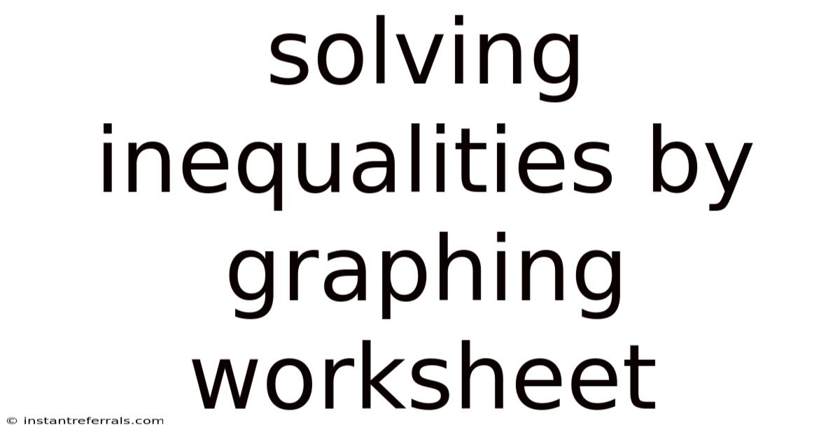Solving Inequalities By Graphing Worksheet