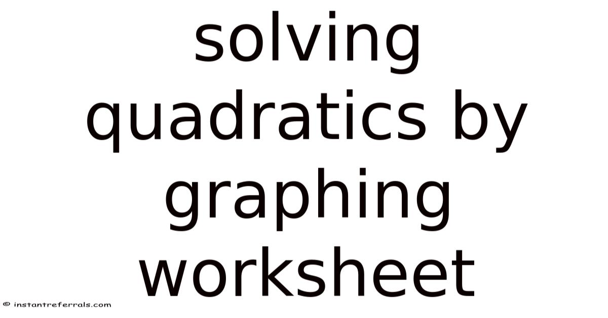 Solving Quadratics By Graphing Worksheet
