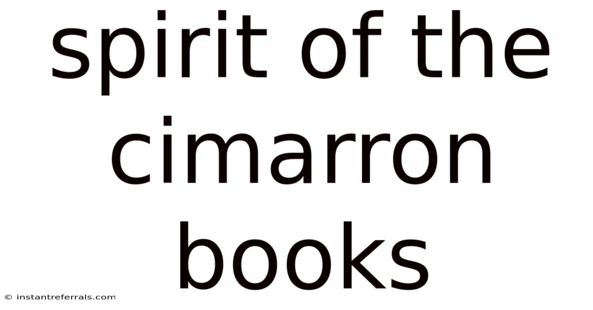 Spirit Of The Cimarron Books
