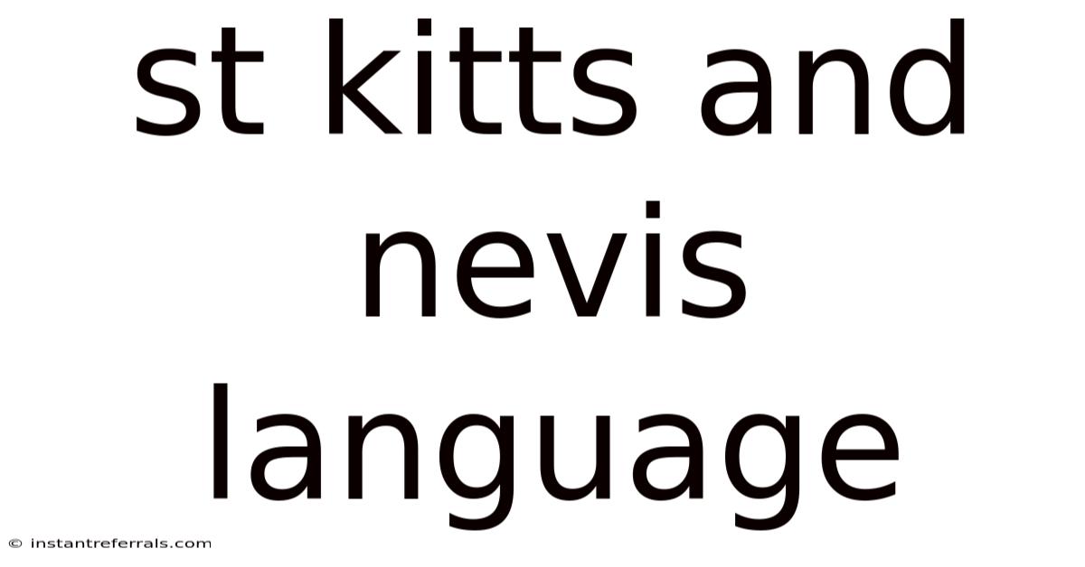 St Kitts And Nevis Language