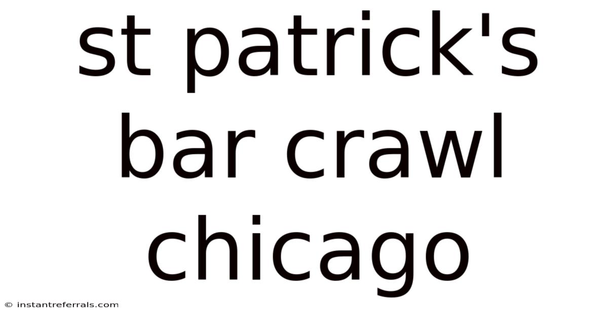 St Patrick's Bar Crawl Chicago