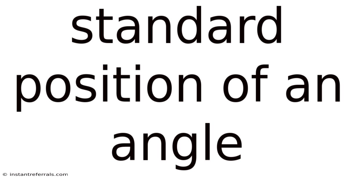 Standard Position Of An Angle