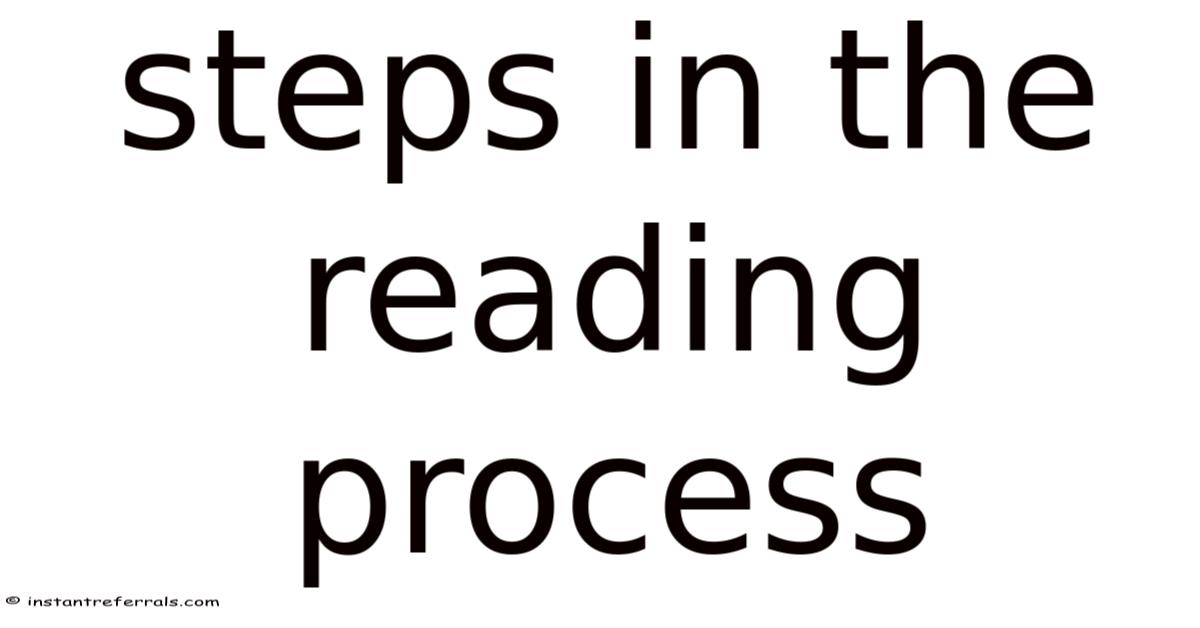 Steps In The Reading Process