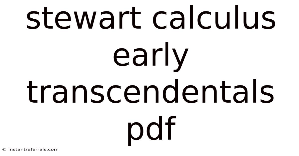 Stewart Calculus Early Transcendentals Pdf
