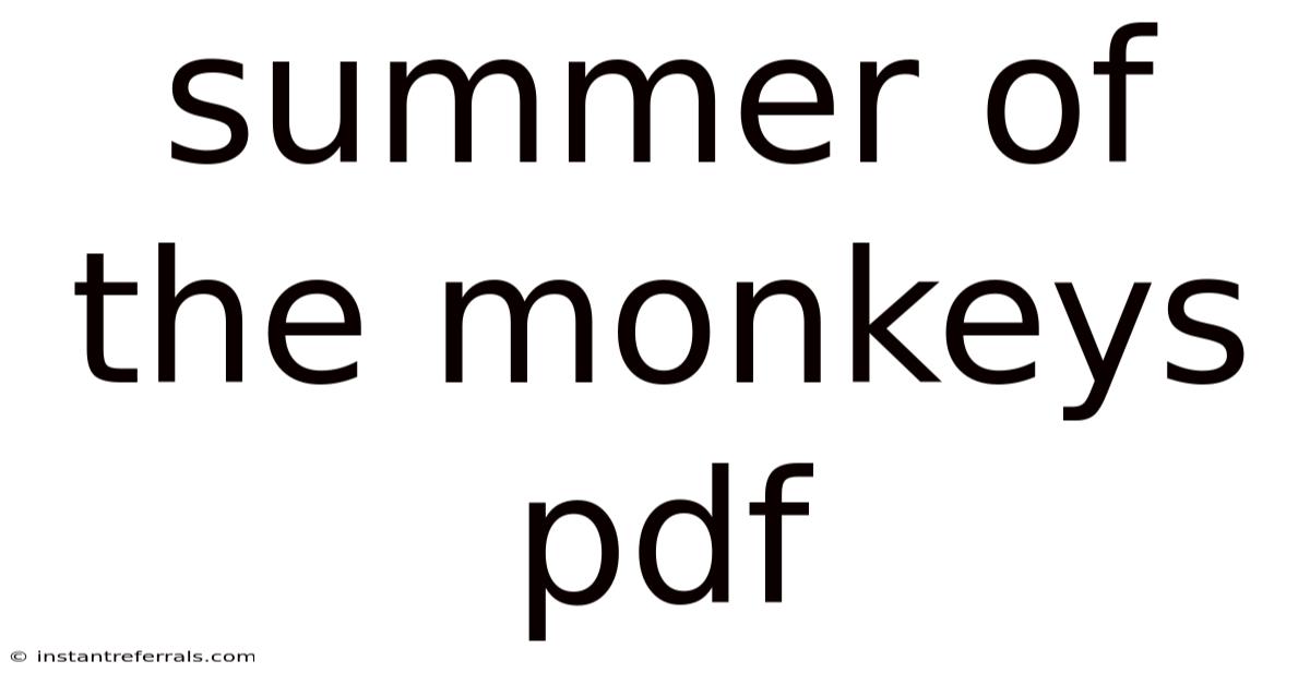 Summer Of The Monkeys Pdf