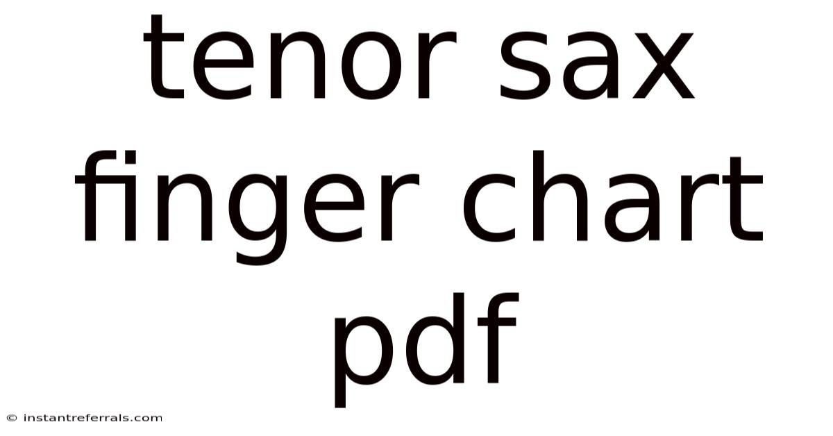 Tenor Sax Finger Chart Pdf