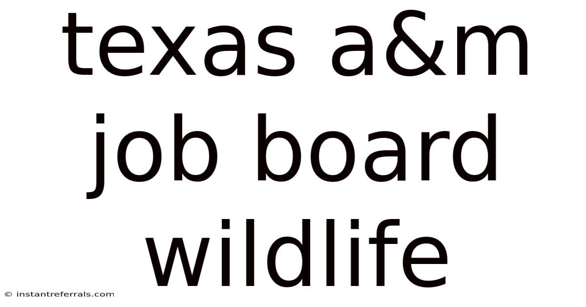Texas A&m Job Board Wildlife