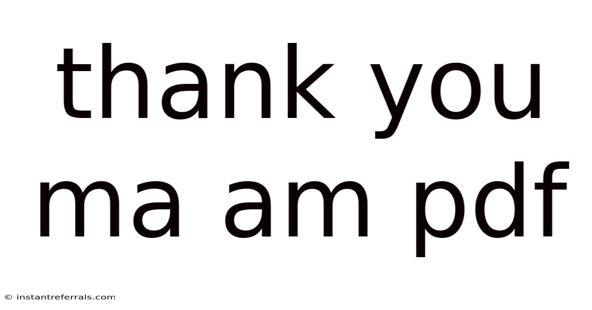 Thank You Ma Am Pdf