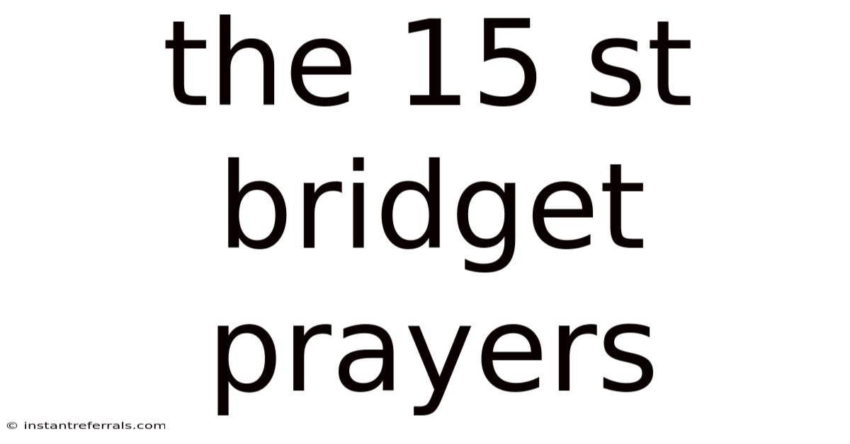 The 15 St Bridget Prayers