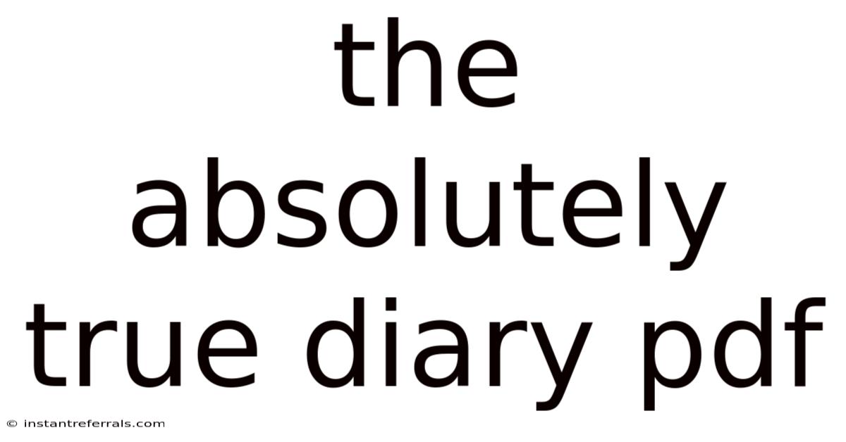 The Absolutely True Diary Pdf