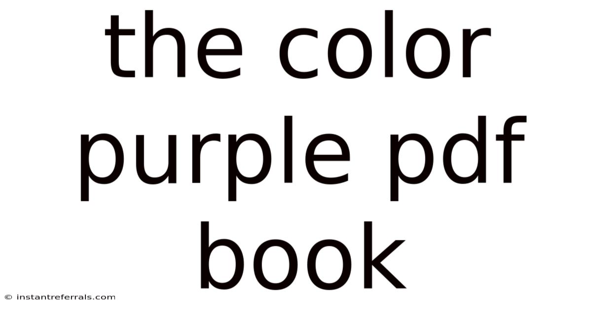 The Color Purple Pdf Book