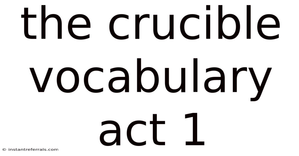 The Crucible Vocabulary Act 1
