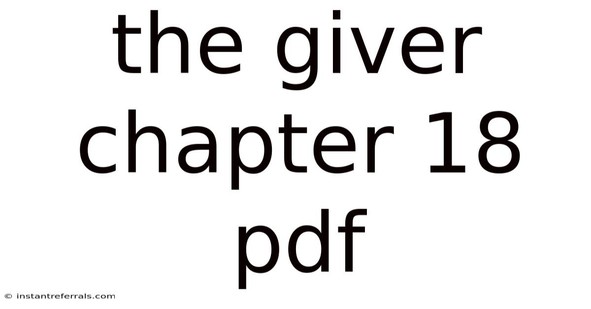 The Giver Chapter 18 Pdf