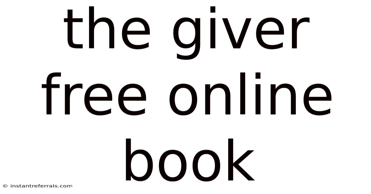 The Giver Free Online Book