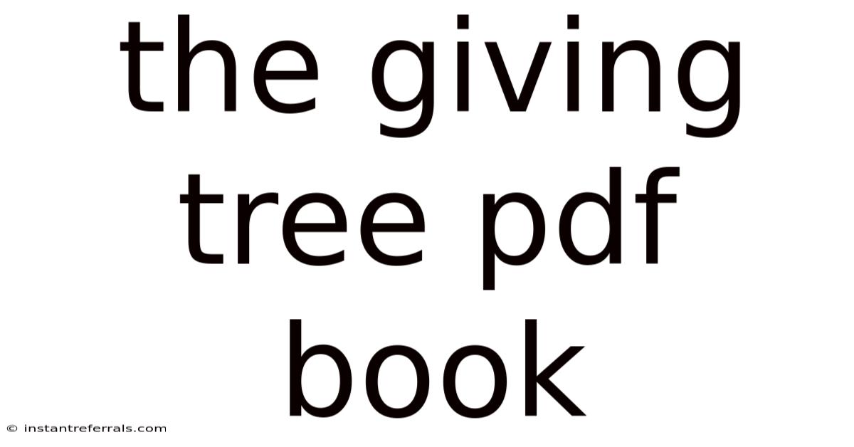 The Giving Tree Pdf Book