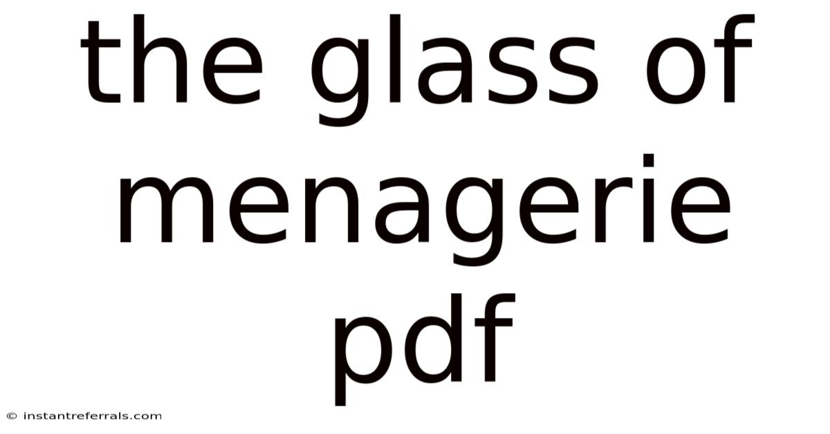 The Glass Of Menagerie Pdf