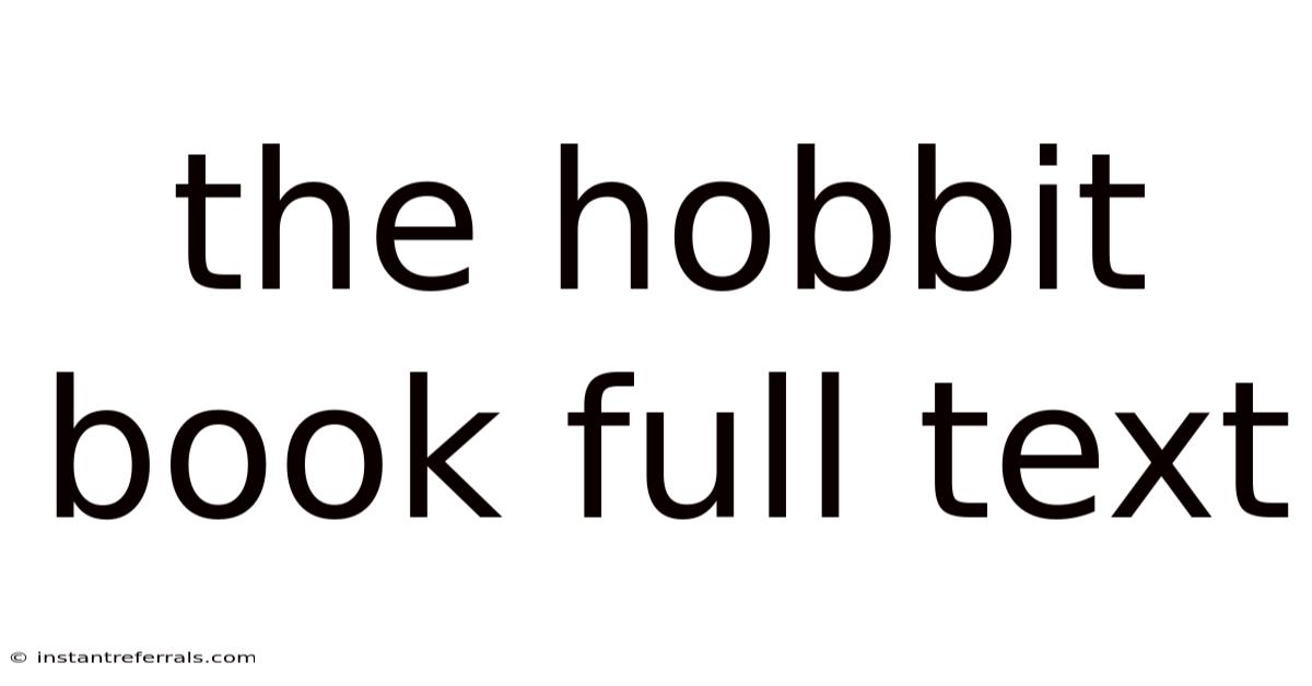 The Hobbit Book Full Text
