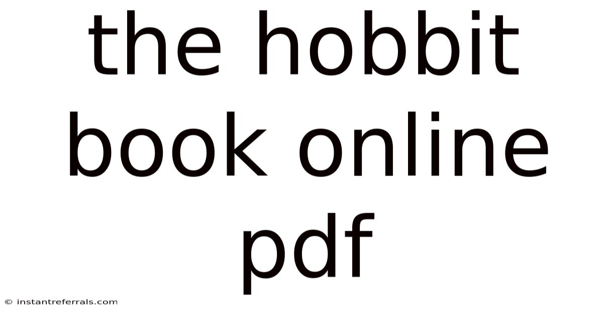 The Hobbit Book Online Pdf