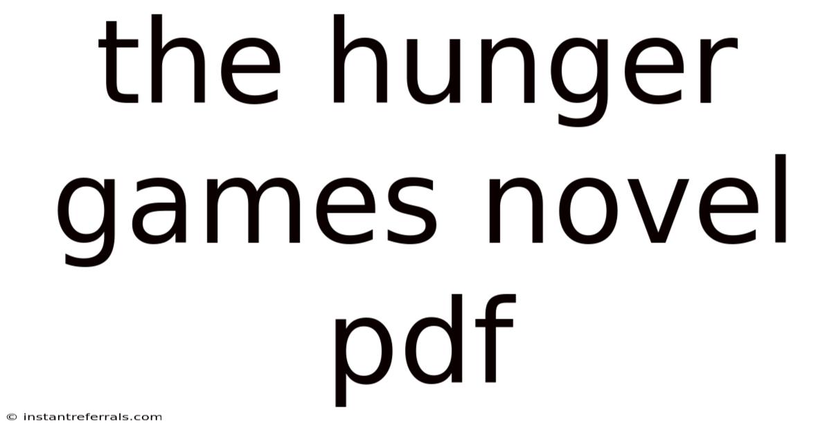 The Hunger Games Novel Pdf