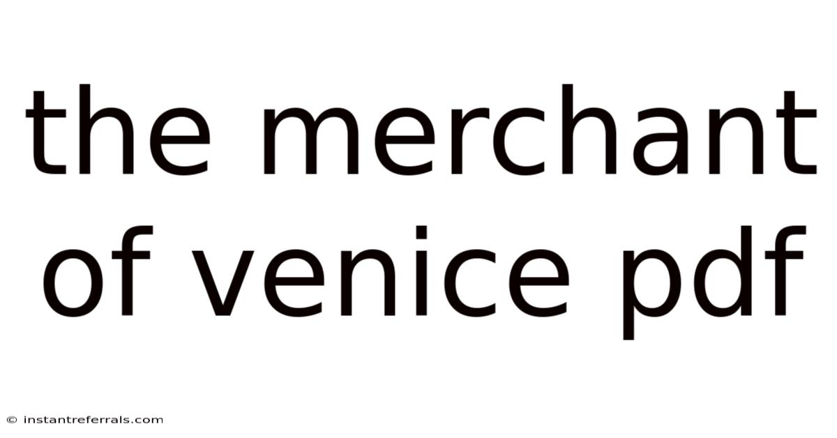 The Merchant Of Venice Pdf