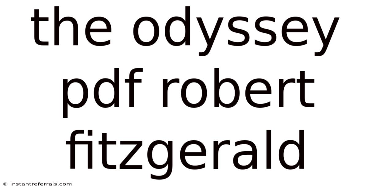 The Odyssey Pdf Robert Fitzgerald